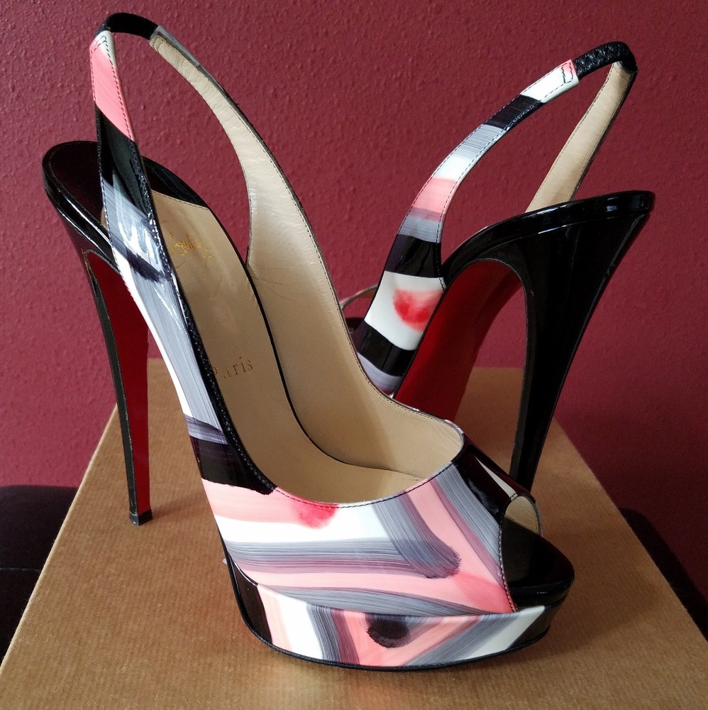 Authentic Christian Louboutin Lady Peep Graffiti
